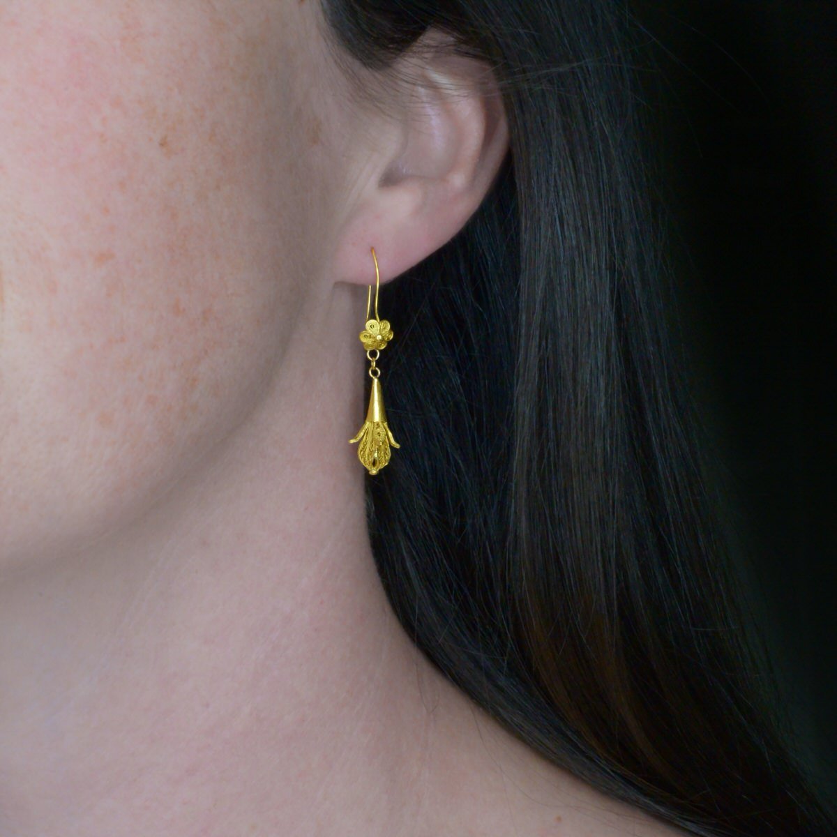 Antique 14ct Gold Filigree Drop Earrings Antique And Vintage Elegance