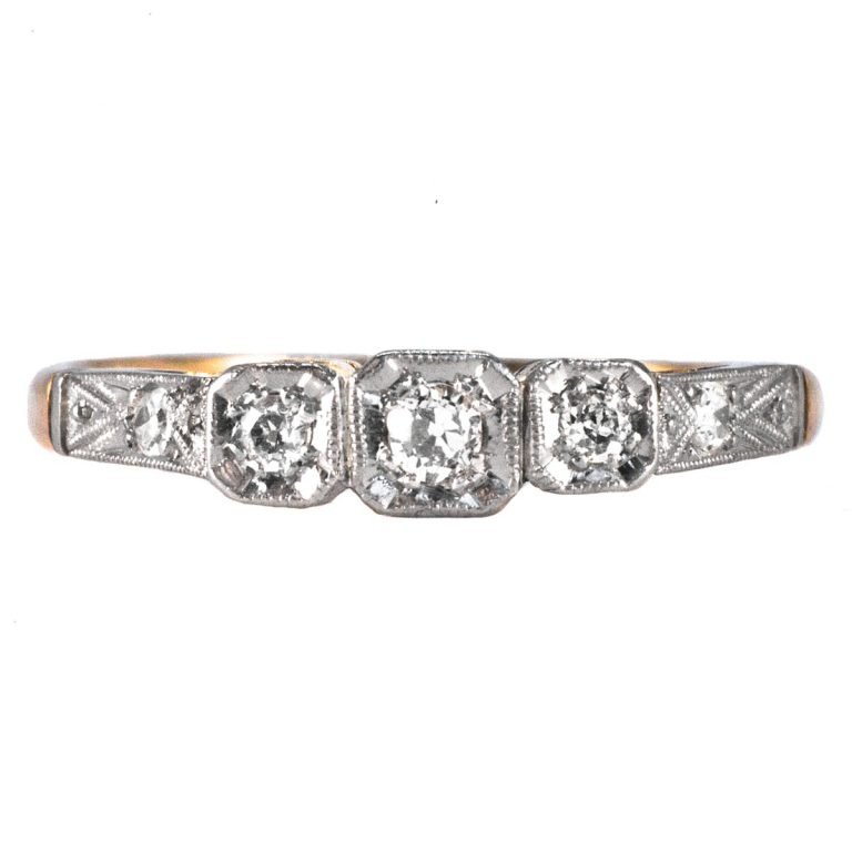 Art Deco 18ct Gold, Diamond Ring - Antique And Vintage Elegance Online ...