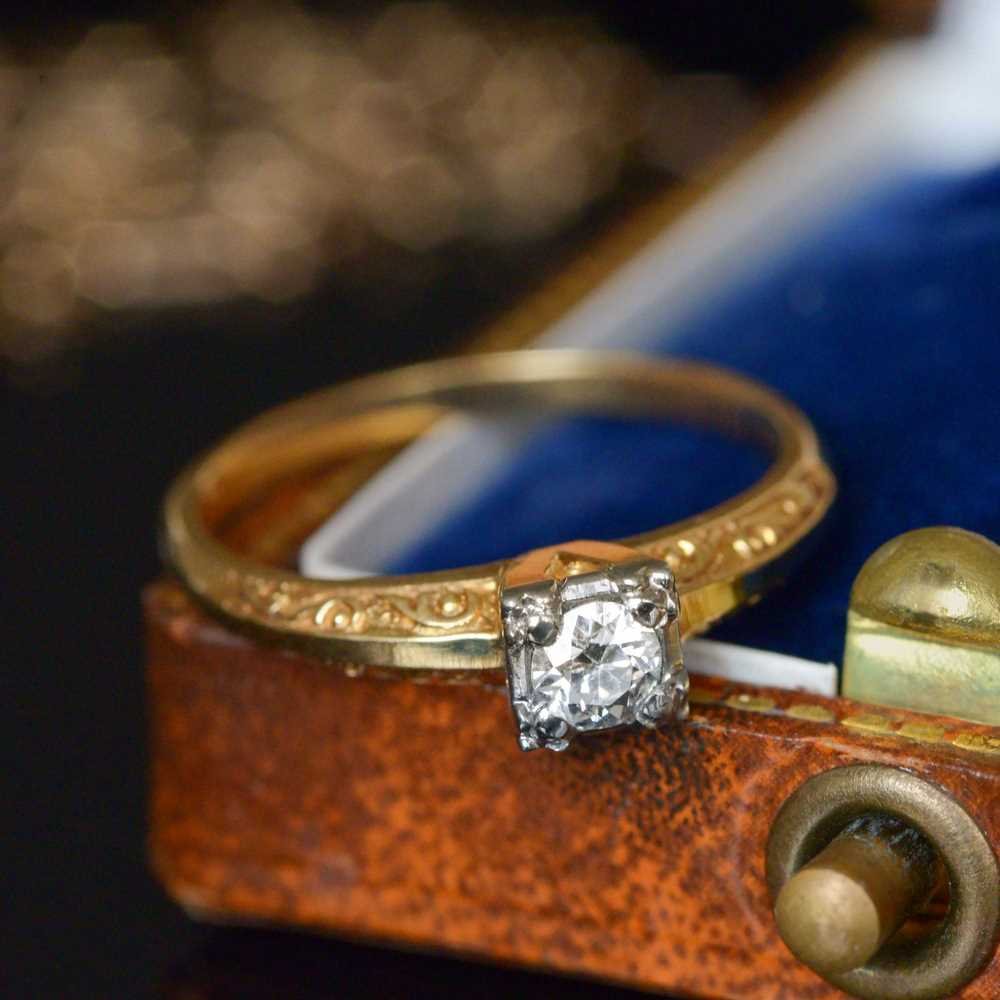 Vintage 14ct Gold, Diamond Solitaire Ring - Antique And Vintage ...